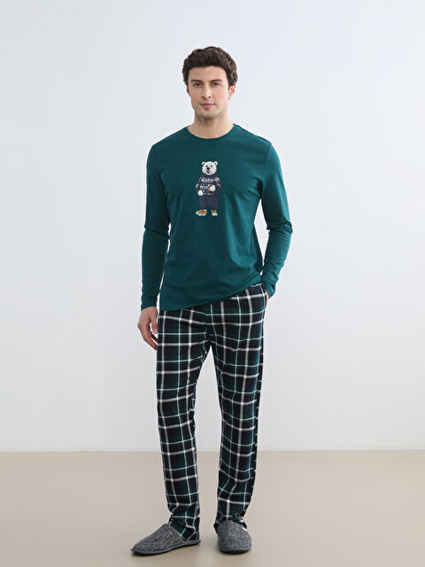 LC WAIKIKI Standart Kalıp  Ayı Teddy Baskılı Erkek Pijama Takım - W5OH14Z8-LSJ