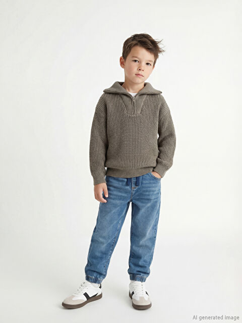 LCW Kids Beli Lastikli Slouchy Erkek Çocuk Pantolon - W5OH18Z1-H45