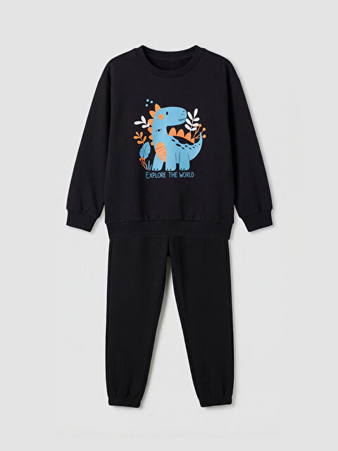 LCW baby Printed Baby Boy Thick Sweatshirt and Sweatpants Set - W5OH30Z1-CVL