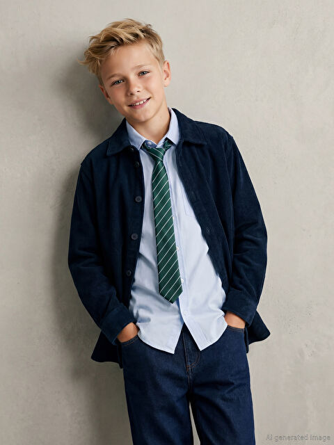 LCW Kids Erkek Çocuk Kadife  Gömlek - W5OI08Z4-DDJ