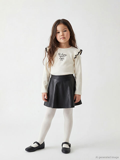 LCW Kids Nakışlı Fırfır Detaylı Kız Çocuk 3'lü Takım - W5OI23Z1-FES