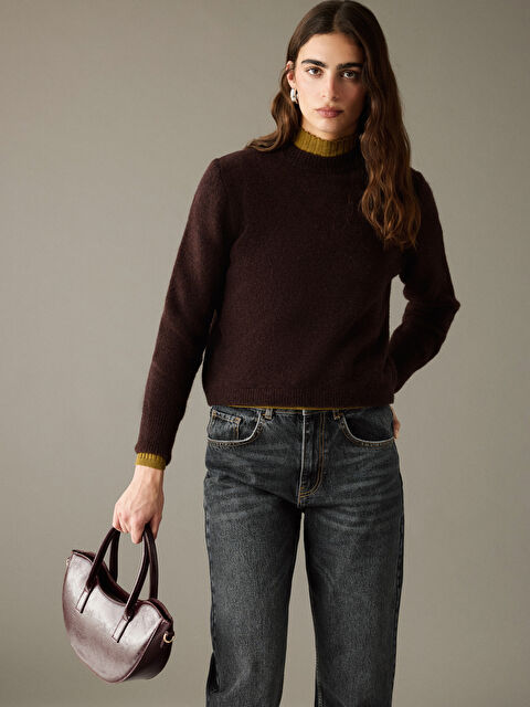 LCW Vision Bisiklet Yaka Kadın Triko Kazak	 - W5OI27Z8-D2N