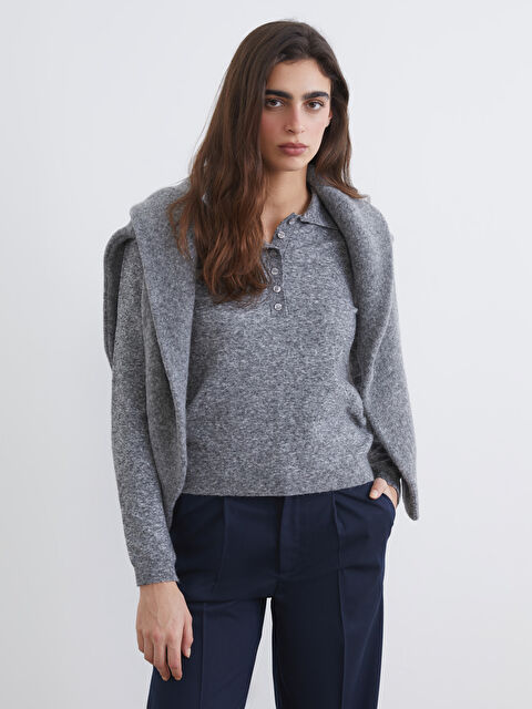 LCW Vision Polo Yaka Kadın Triko Kazak
 - W5OI70Z8-D2X