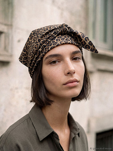 LCW ACCESSORIES Leopar Desenli Kadın Fular - W5OI73Z8-HML