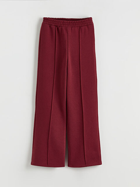 LCW Kids Kız Çocuk Nervür Dikişli Geniş Paça Eşofman Altı - W5OI80Z4-HRM