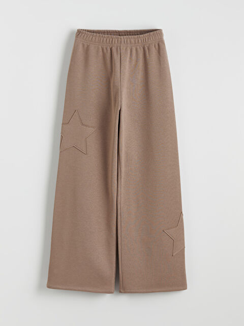 LCW Kids Beli Lastikli Yıldız Detaylı Kız Çocuk Kalın Eşofman Altı - W5OI85Z4-FNU