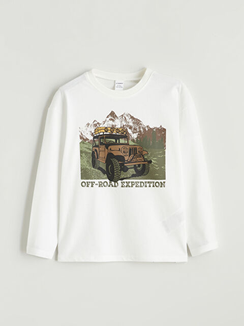 LCW Kids Araba Baskılı Erkek Çocuk Tişört - W5OI97Z1-FXP