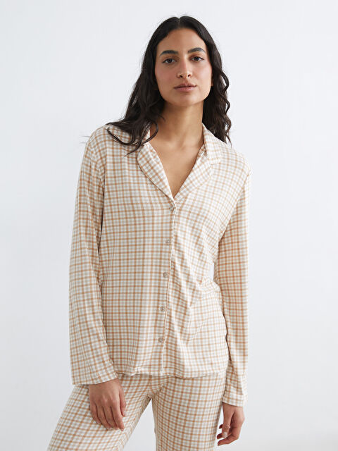 LCW DREAM Gömlek Yaka Ekose Kadın Pijama Takımı - W5OJ10Z8-LLL