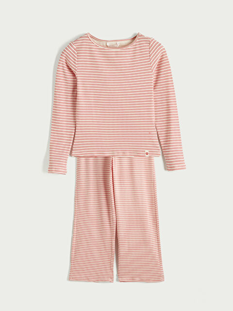 LCW DREAM Bisiklet Yaka Çizgili Kadın Pijama Takımı - W5OJ15Z8-LJC