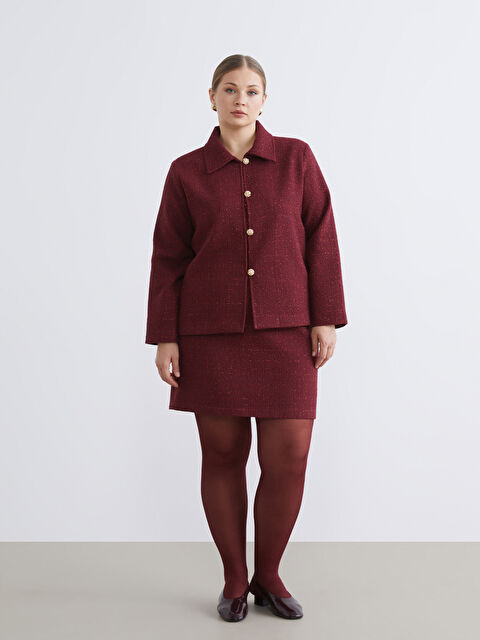 Soulife Büyük Beden Dar Fit Tüvit Mini Etek	 - W5OJ17Z8-CZF