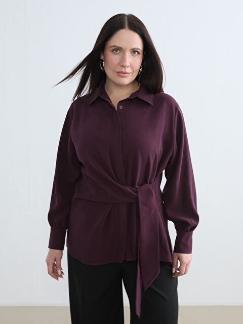 Soulife Bağlama Detaylı Modal Karışımlı Kadın Gömlek - W5OJ38Z8-CZF