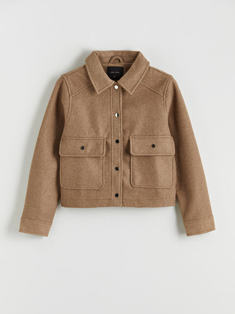 LCW Vision Gömlek Yaka Kadın Kaşe Ceket - W5OJ62Z8-8W8