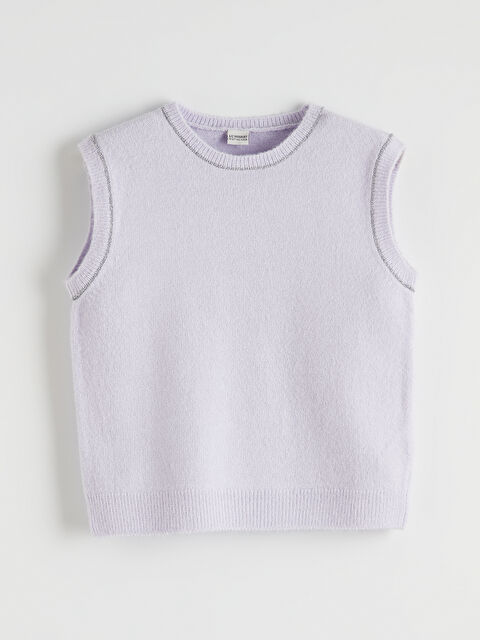 LCW Kids Simli Detaylı Triko Kız Çocuk Süveter - W5OK55Z4-G3W