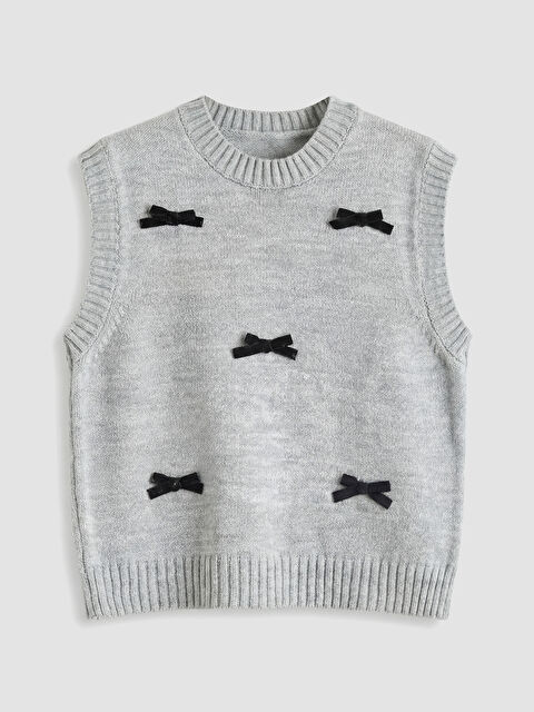 LCW Kids Bisiklet Yaka Kız Çocuk Triko Süveter - W5OK56Z4-DZS