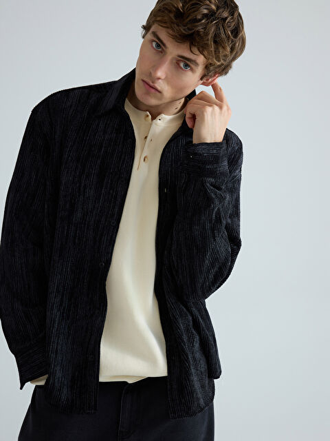 LCW Vision Regular Fit Kadife Erkek Gömlek - W5OK96Z8-CVL