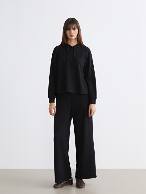 Soulife Beli Lastikli Geniş Paça Kadın Eşofman Altı - W5OL03Z8-CVL