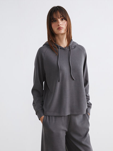 Soulife Fitilli Bağcıklı Kadın Hoodie - W5OL04Z8-CT3