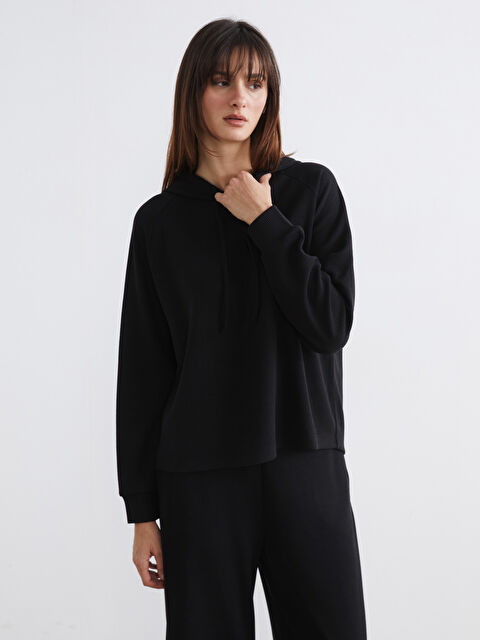 Soulife Fitilli Bağcıklı Kadın Hoodie - W5OL04Z8-CVL