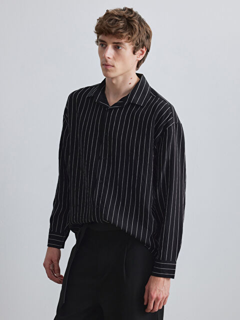 LCW Vision Regular Fit Çizgili Erkek Gömlek - W5OL09Z8-Q6K