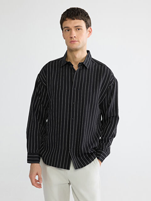 LCW Vision Regular Fit Çizgili Erkek Gömlek - W5OL09Z8-CVL