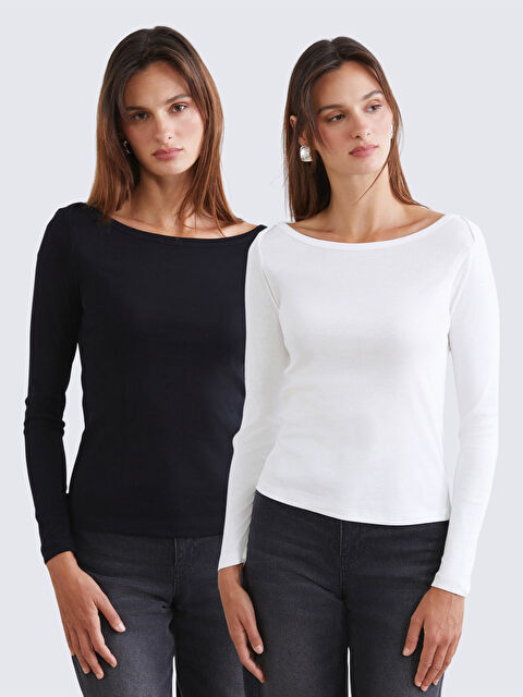 Soulife Kayık Yaka Kadın Body 2'li - W5OL23Z8-CVL