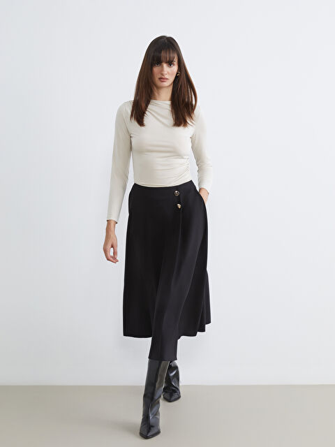 Soulife Beli Fermuarlı A Kesim Etek - W5OL24Z8-CVL