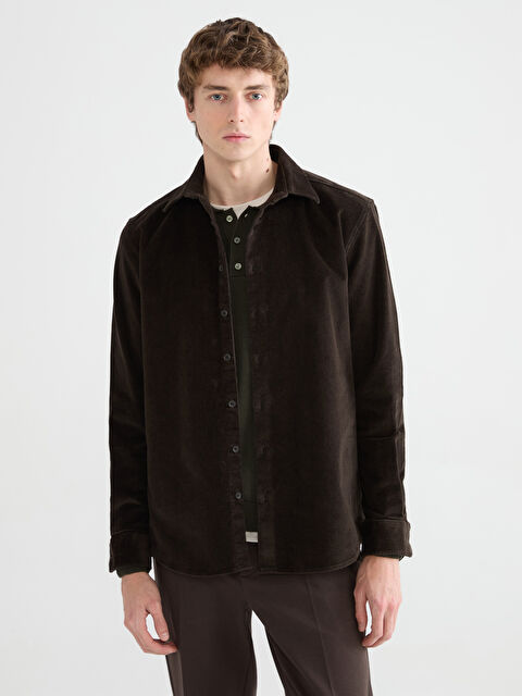 SOUTHBLUE Regular Fit Kadife Erkek Gömlek - W5OL31Z8-1UX