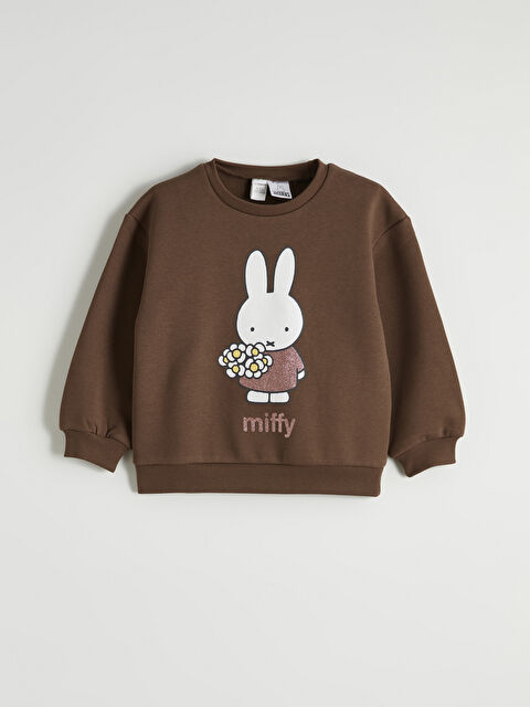 LCW Kids Miffy Baskılı Kız Çocuk Kalın Sweatshirt - W5OL78Z1-HHA