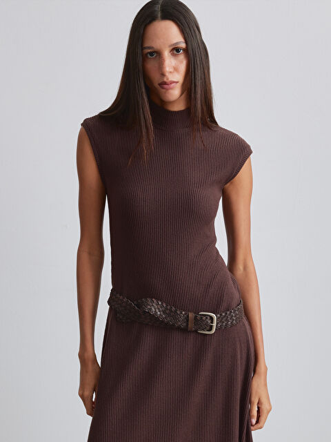 LCW Vision Dik Yaka Belden Oturtmalı Elbise - W5OM63Z8-CT9