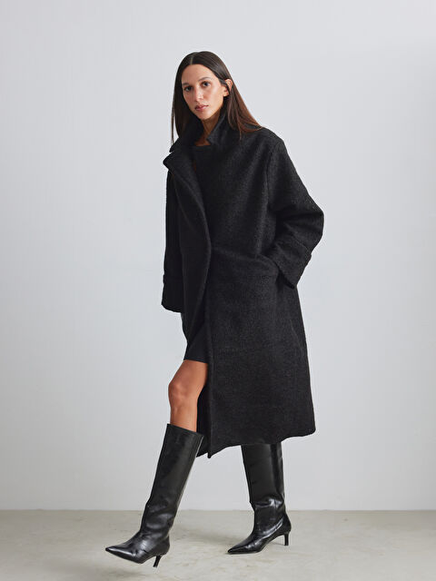 LCW Vision Ceket Yaka Kadın Kaşe Kaban - W5OM74Z8-CVL