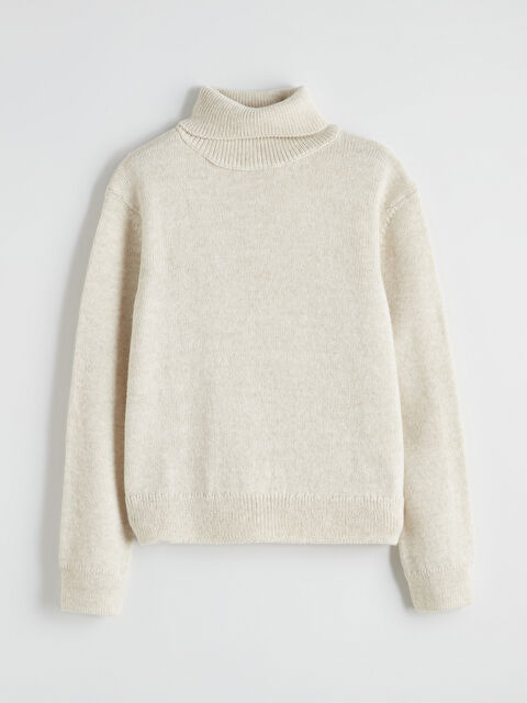 LCW Kids Balıkçı Yaka Kız Çocuk Triko Kazak - W5OM78Z4-FDU