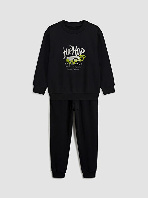 LCW Kids Boy BLACK Tracksuit Set - W5ON35Z1-CVL