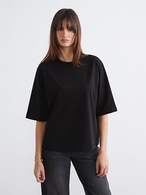 Soulife Bisiklet Yaka Kadın Tişört - W5ON64Z8-CVL