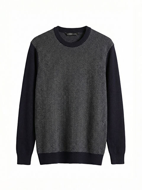 LCWAIKIKI Classic Bisiklet Yaka Desenli Erkek Triko Kazak - W5ON77Z8-RFH