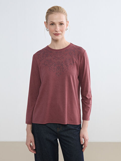 LCW Grace Bisiklet Yaka Desenli Bluz - W5ON84Z8-D5K