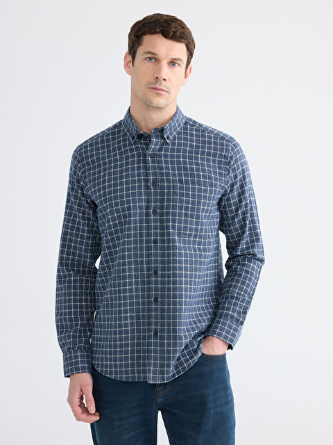 LCWAIKIKI Classic Regular Fit Ekose Erkek Gömlek - W5ON87Z8-LMR