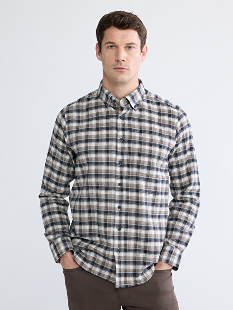 LCWAIKIKI Classic Regular Fit Ekose Gabardin Erkek Gömlek - W5ON88Z8-LKQ