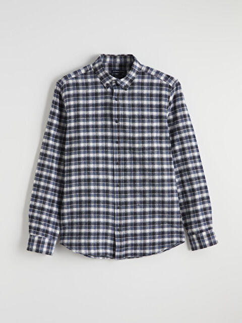 LCWAIKIKI Classic Regular Fit Ekose Gabardin Erkek Gömlek - W5ON88Z8-LMR