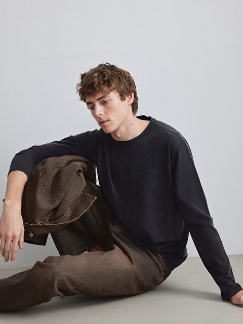 LCW Vision Bisiklet Yaka Erkek Sweatshirt - W5ON90Z8-CVL