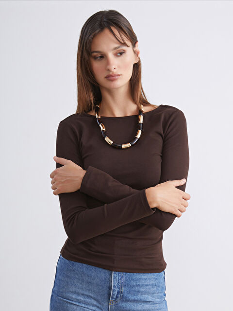 Soulife Bisiklet Yaka Büzgülü Kadın Body - W5OO11Z8-J0W