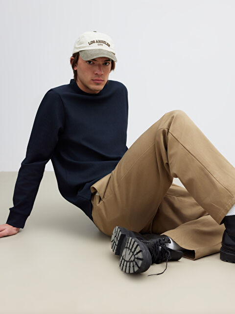 LCW Vision Bisiklet Yaka Erkek Sweatshirt - W5OO12Z8-CRP