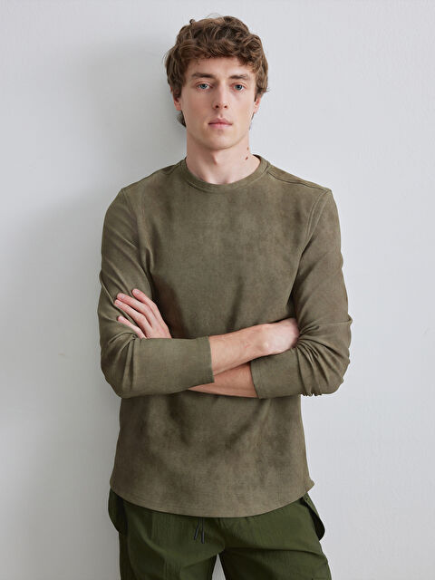 XSIDE Bisiklet Yaka Erkek Sweatshirt - W5OO13Z8-CRR