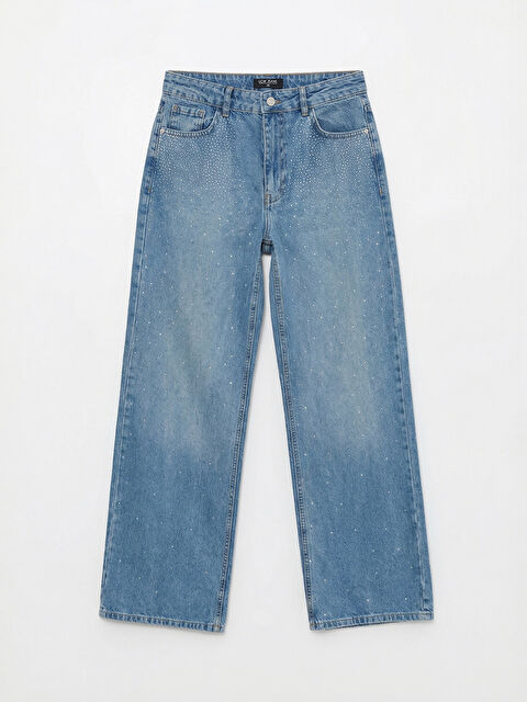 LCW Jeans Wideleg Taşlı Kadın Jean Pantolon - W5OO16Z8-507
