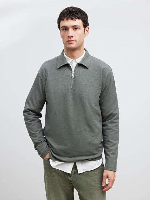 LCW Vision Polo Yaka Erkek Sweatshirt - W5OO19Z8-CX0