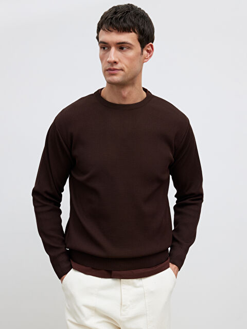 LCW Vision Bisiklet Yaka Fitilli Erkek Triko Kazak - W5OO21Z8-CT9