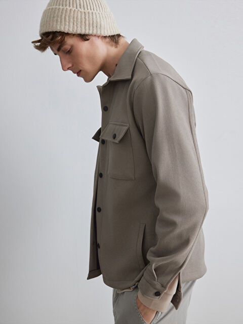 LCW Vision Regular Fit Erkek Dokulu Gömlek Ceket - W5OO27Z8-D6H