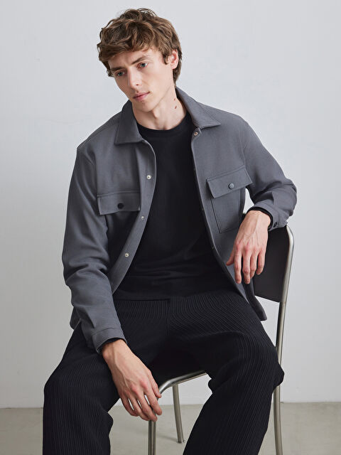 LCW Vision Regular Fit Erkek Dokulu Gömlek Ceket - W5OO27Z8-VZR