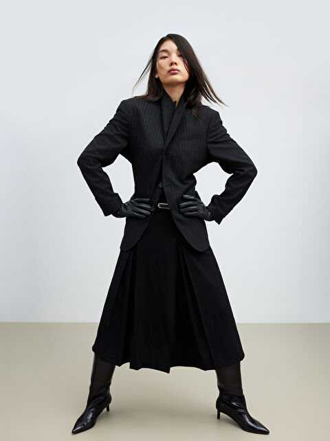 LCW Modest Beli Kemerli Pileli Etek - W5OO58Z8-CVL