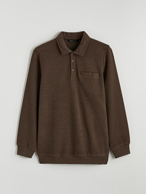 LCWAIKIKI Classic Polo Yaka Erkek Sweatshirt - W5OO60Z8-D3G