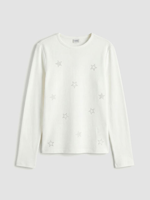 LCW Kids Bisiklet Yaka Baskılı Kız Çocuk Tişört - W5OO63Z4-FDU